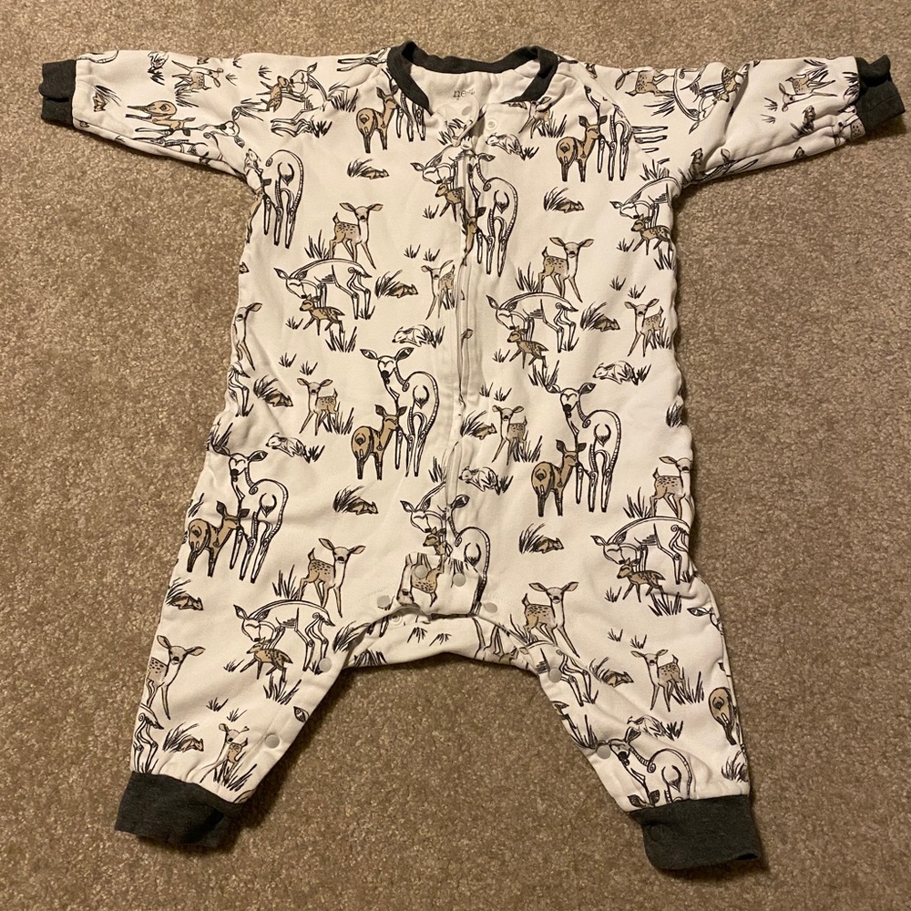 Organic Cotton Long Sleeve Footed Sleep Bag 1.0 TOG - Mama Deerest